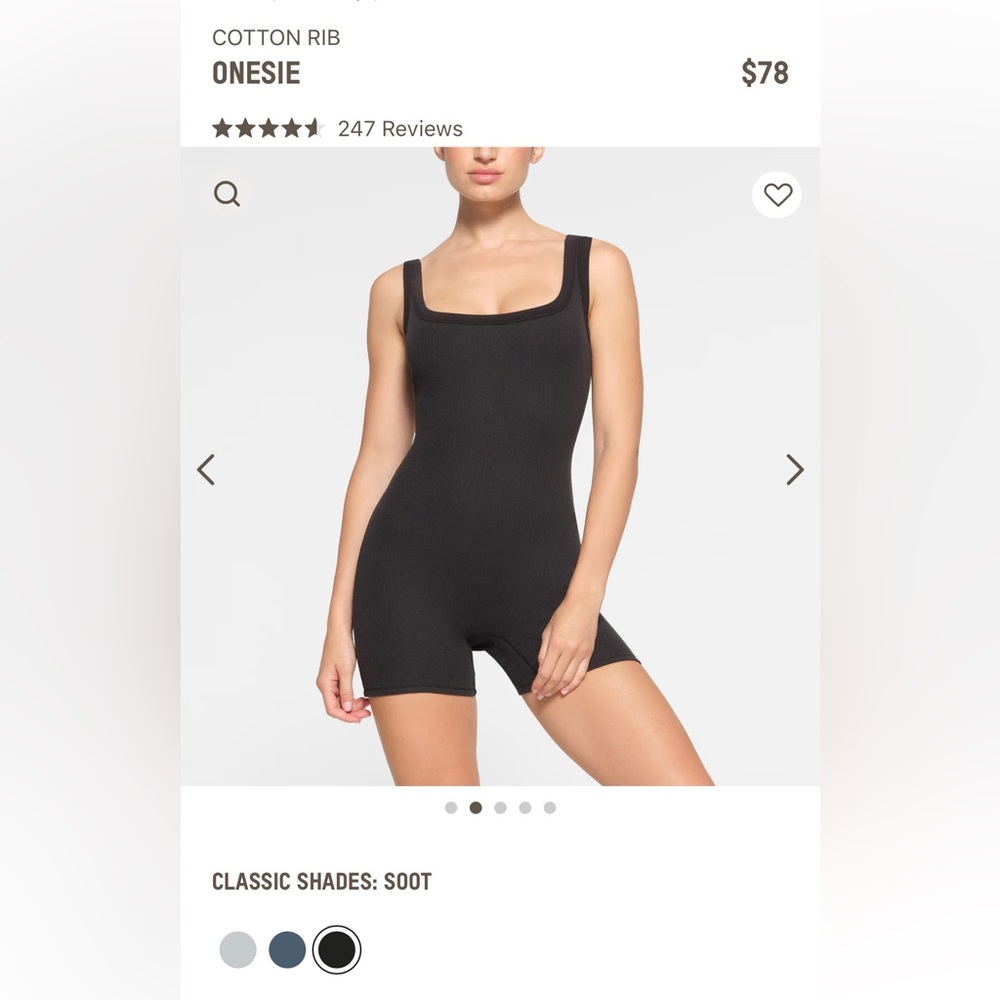Skims cotton rib onesie NWOT.